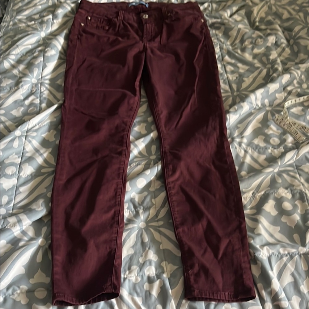 7 For All Mankind Deep Purple/Merlot Skinny Pants